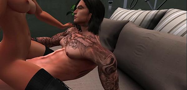  Motel Fuck Blonde in Thigh High Boots and Stockings with Tattooed Guy Secondlife porno sex